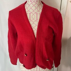 Red wool cardigan